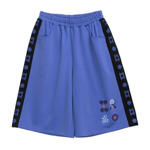LISTEN FLAVOR Mahjong Jersey Shorts Purple x Black