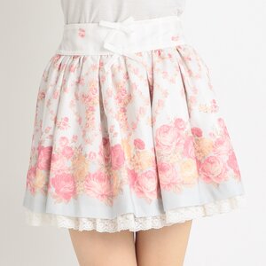 LIZ LISA Floral Cross Pattern Sukapan Skirt Blue
