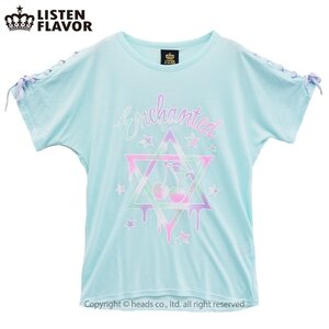 LISTEN FLAVOR Hexagram Lace-Up Top Mint