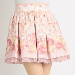 LIZ LISA Floral Cross Pattern Sukapan Skirt Pink