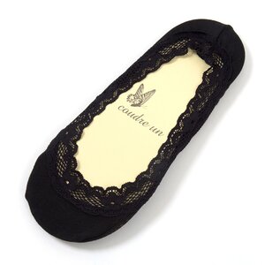 coudre un Lace-Edged Low-Cut Liner Socks Black