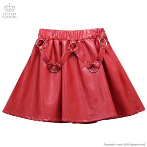 LISTEN FLAVOR Circular Harness Skirt Red