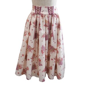 LIZ LISA Grape Rose Mid-Length Skirt White