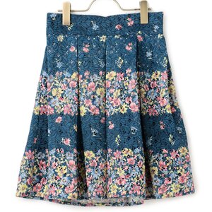 LIZ LISA Lace Striped Flower Skirt Navy