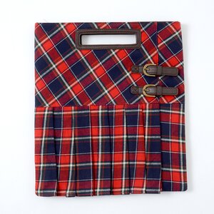 FLAPPER Pleated Plaid Skirt 2-Way Bag Red