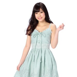 LIZ LISA Scallop Embroidered Dress Blue