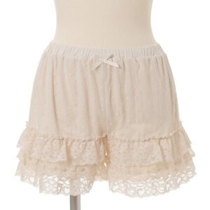 LIZ LISA Dot Tulle Frilly Inner Shorts White