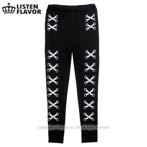 LISTEN FLAVOR Lace-Up Illusion Leggings Black