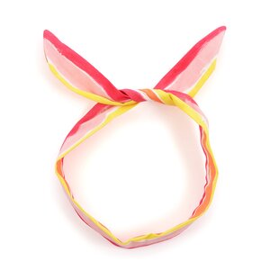 Le cocone Adult Resort Artsy Striped Ribbon Wire Headband Pink