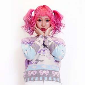galaxxxy Pastel Glitter Cat Knit Top