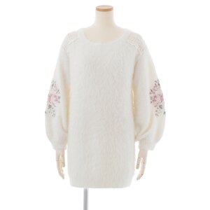 LIZ LISA Embroidered Knit Dress White