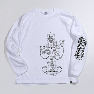 PARK Urahara Kotoko Line Drawing Long Sleeve T-Shirt White M