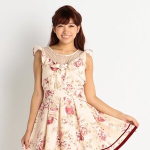LIZ LISA Floral Ribbon Dress White