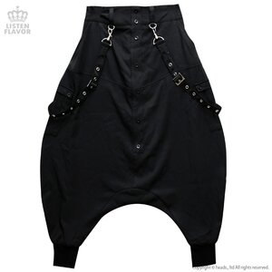 LISTEN FLAVOR Sarouel Pants w/ Suspenders Black