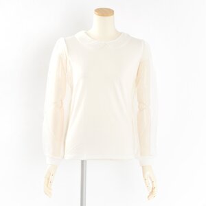 E Hyphen World Gallery BonBon Round Collar Blouse White