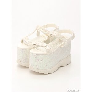 Swankiss Lamé Flower Sandals White M