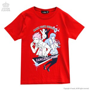 LISTEN FLAVOR Danganronpa Leon Kuwata x Sayaka Maizono T-Shirt Red L