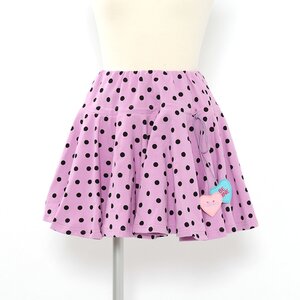 milklim Volume Dot-chan Skirt Lavender x Black Dots