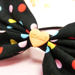 Le cocone Big Ribbon Dot Pattern Hair Band Black