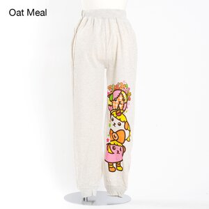 Mameshi-Pamyu-Pamyu Mame Pamyu & Friends Fleece-Lined Sweatpants Oatmeal M