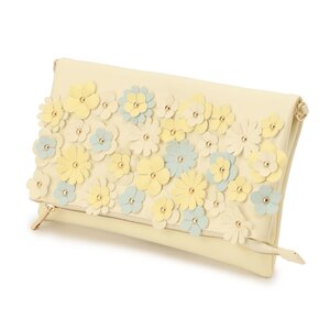 LIZ LISA Flower Motif Clutch Bag Yellow