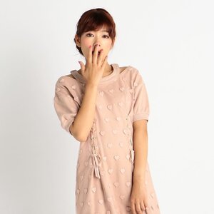 LIZ LISA Cozy Heart Pattern Dress Pink