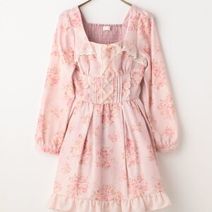 LIZ LISA Bouquet Ribbon Dress Pink