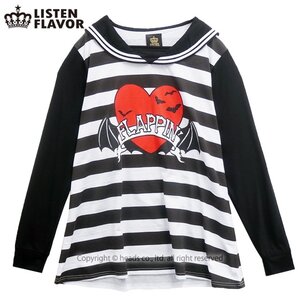 LISTEN FLAVOR Flying Devil Heart Sailor Tunic Stripes
