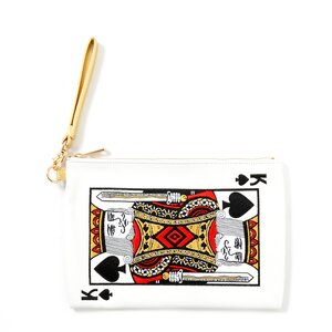 Misfits Embroidered Playing Card Clutch Bag King