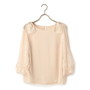 LIZ LISA Shoulder Ribbon Blouse Pink