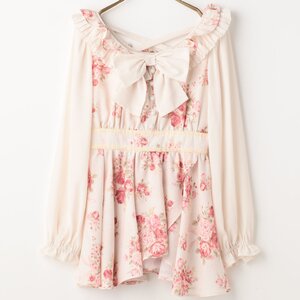 LIZ LISA Bouquet Ribbon Pattern Top White