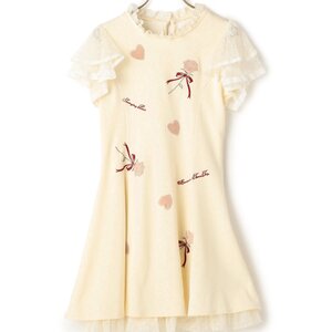 LIZ LISA Velour Appliqué Dress White