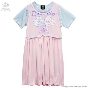 LISTEN FLAVOR Lollipop Candy Layered Dress Baby Pink