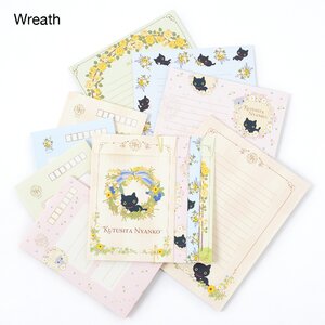 Kutusita Nyanko English Garden Letter Sets Wreath