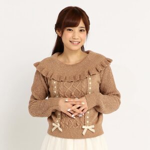 LIZ LISA Interwoven Ribbon Knit Top Mocha