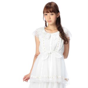 LIZ LISA Cambric Knit Top White