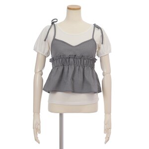 LIZ LISA Checkered Camisole w/ T-Shirt Gray