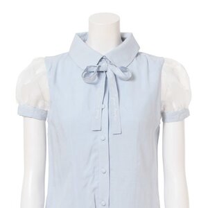 Swankiss Ribbon Embroidered Blouses Sax