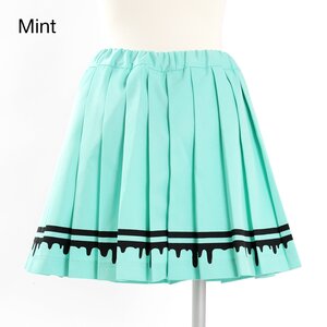 LISTEN FLAVOR Melty Line Pleated Skirt Mint
