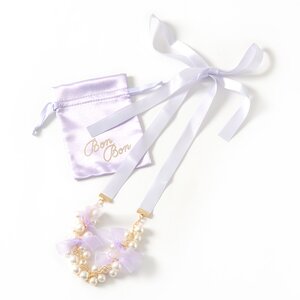 E Hyphen World Gallery BonBon Ribbon Pearl Necklace Lavender