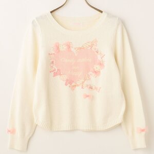 LIZ LISA Heart x Candy Print Knit Top White