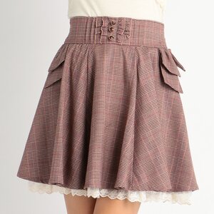 LIZ LISA Glen Plaid Skirt Pink