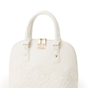 LIZ LISA Lace Round Bag White