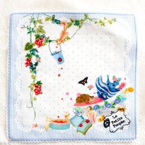 Flower Bath Mini Towel - Blue