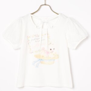 LIZ LISA Flower Rabbit Print T-Shirt White