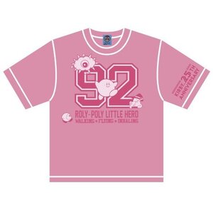 The King of Games Kirby 25th Anniversary Numbering Pink Kids' T-Shirt w/ Plush Mascot XL