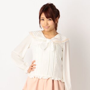 LIZ LISA Sheer Gingham Shirt White