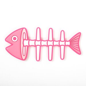 Fish Bone Magnet Hook Pink