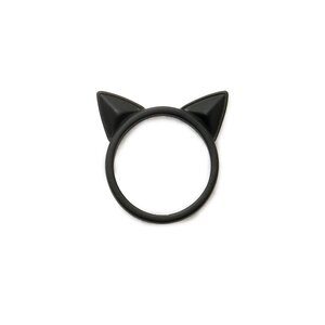 Lilou Cat Ear Ring (Size 11) Black