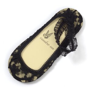 coudre un Ankle Frill Low-Cut Liner Socks Black